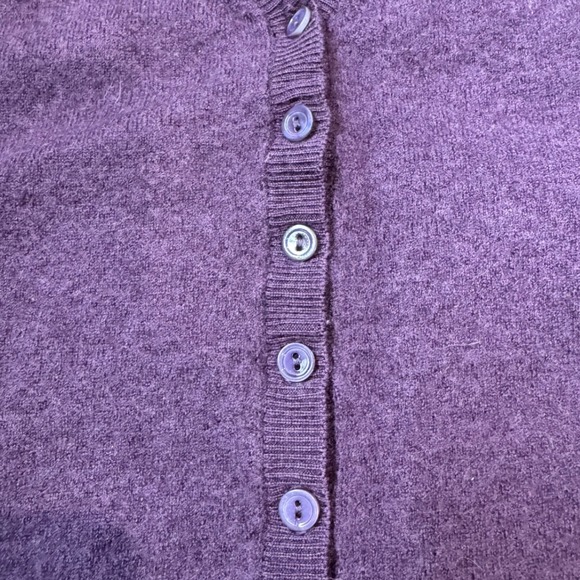 VIKTOR ALFARO Purple 100% Wool Cardigan Button Front V-Neck Women's Size L - Picture 3 of 5